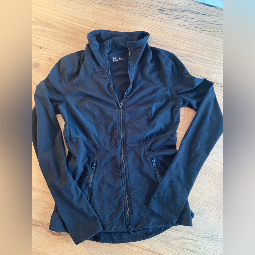 Zella Women’s Track Jacket Mesh Panels Black Size M‎ Preowned
